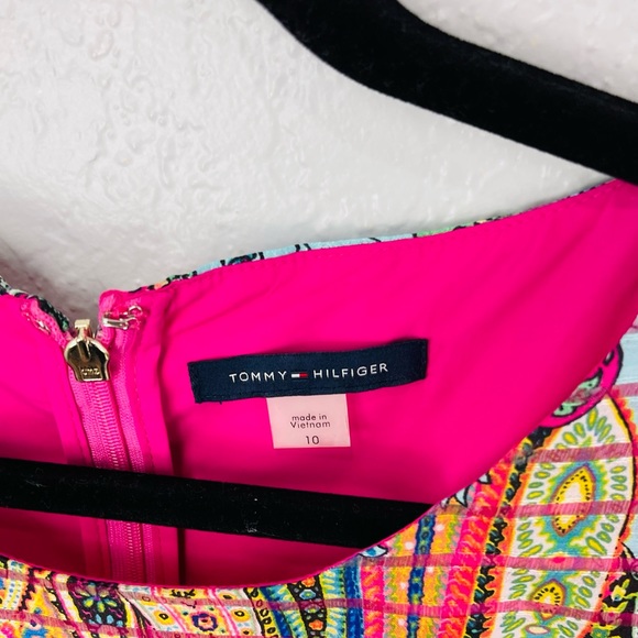 Tommy Hilfiger Paisley Multicolor Bright Rainbow Fit & Flare Dress - Picture 4 of 9